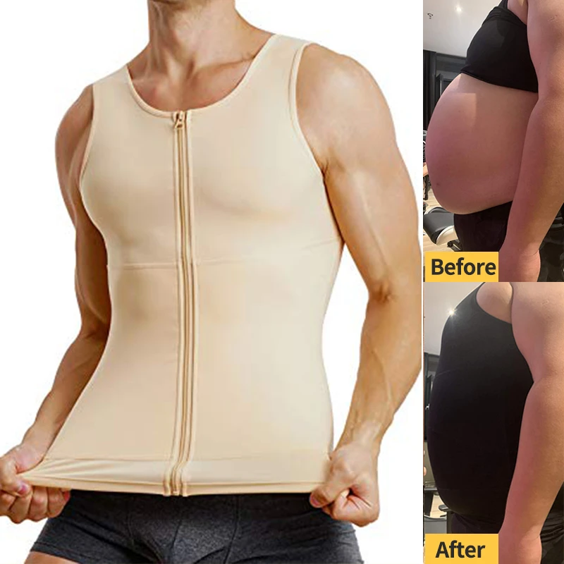 Men's Strong Compression Shirt To Hide Body Shaper Chest