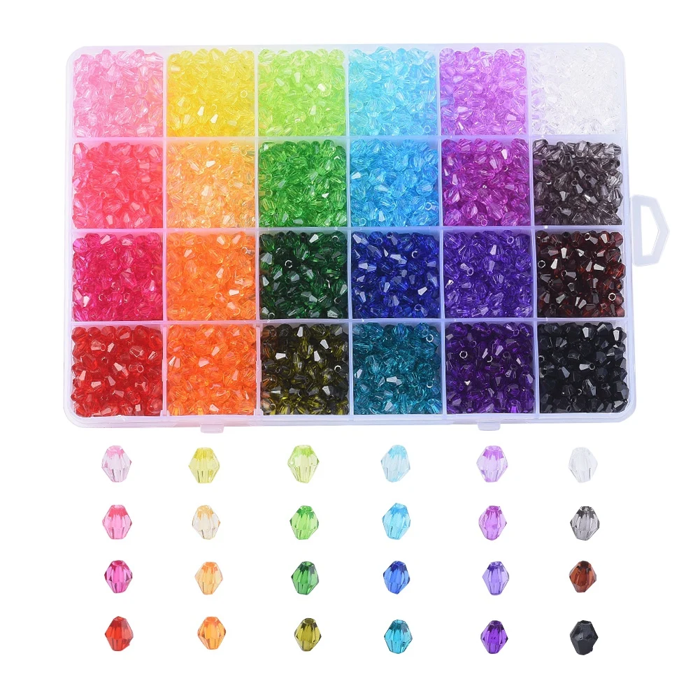 Transparent-Acrylic-Beads-Bicone-Mixed-Color-Spacer-Bead-for-Beading ...