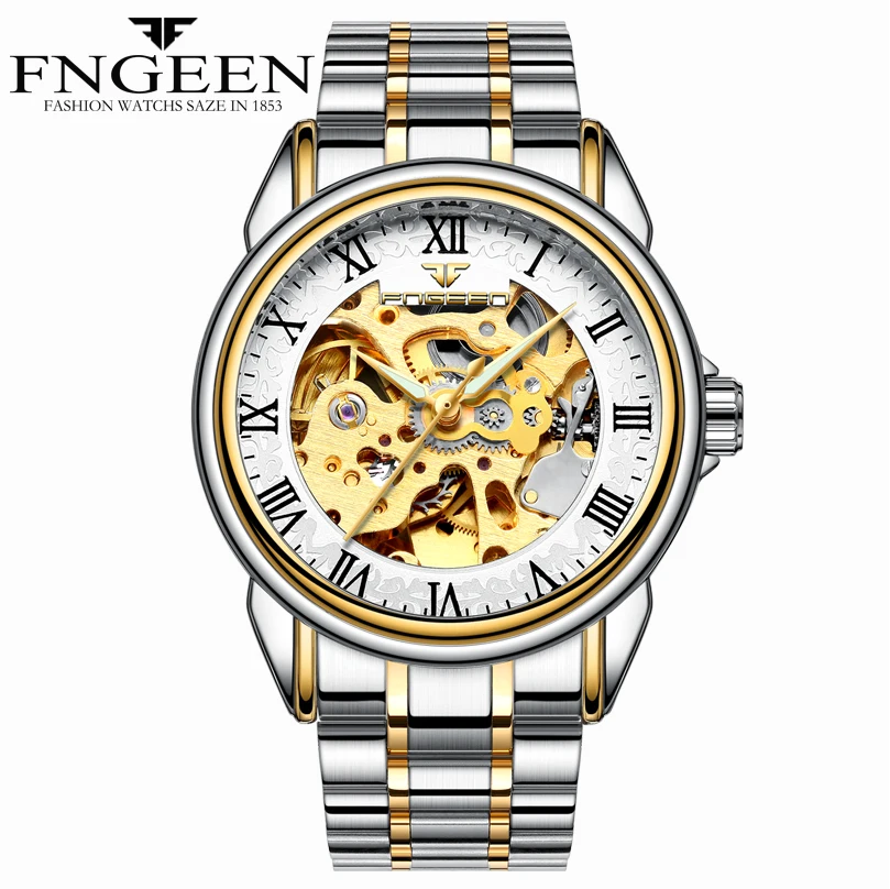 

Luxury Brand mechanical watch Double Hollow-out Men Fashion Automatic Watch Gift relogio masculino