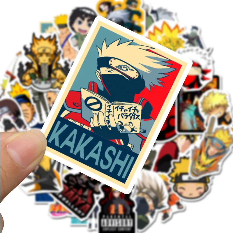 50 шт. аниме стикеры Naruto Uzumaki Наруто Какаши наклейки для DIY багажа ноутбука скейтборда мотоцикла велосипеда наклейки