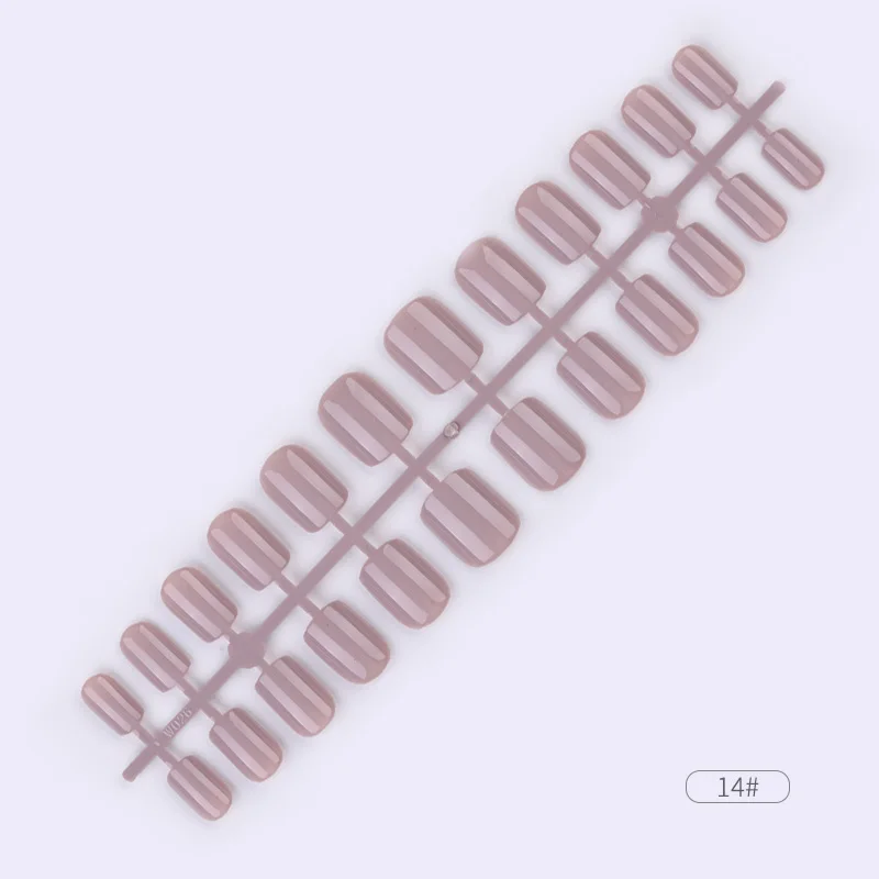 color 14 24 шт./компл. Многоразовые Накладные ногати искусственные советы полное покрытие для украшения пятки дизайн Пресс на рисунки на ногтях поддельные расширение советы - Цвет: color 14