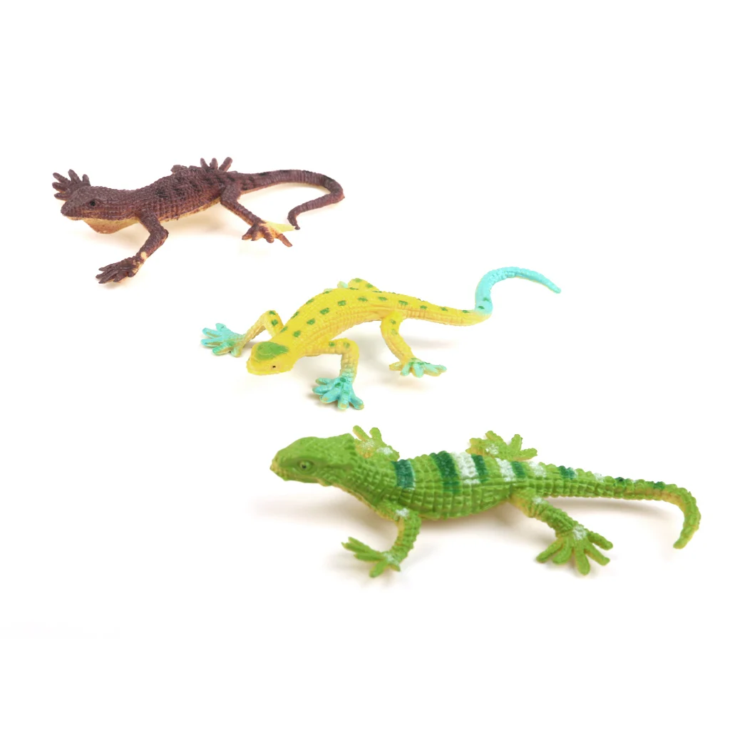 B Blesiya 12 Colorful Plastic Lizard Gecko Reptile Animal Model Figure Niños Bolsa De Relleno 