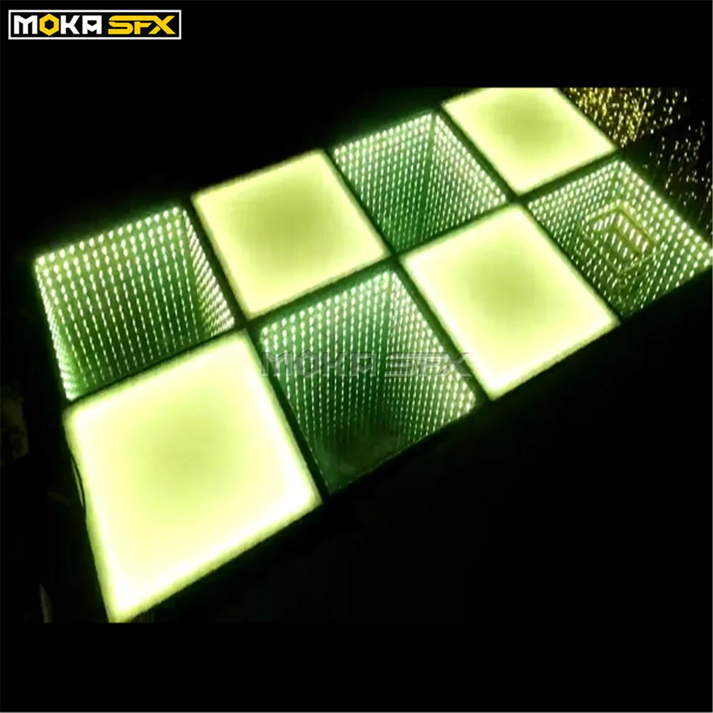 

20pcs 3D Dance Floor and 20pcs Color LED Floor SD Card Control RGB 3in1 Waterproof Panel Mirror Tiles for Dj Disco Concert