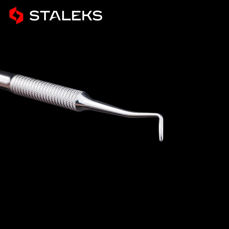STALEKS Stainless Steel EXPERT 20-2 Dual-ended Groove Clean Cuticle Pusher Nail Correction Lifter Remove Nail Dead Skin Tool 1pc