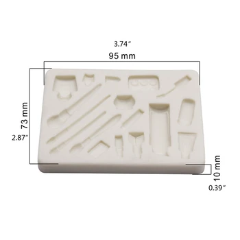 

Beauty Makeup Brush Bottles Pendant Mold Lipstick Eyeshadow Palette Resin Mold A2UA