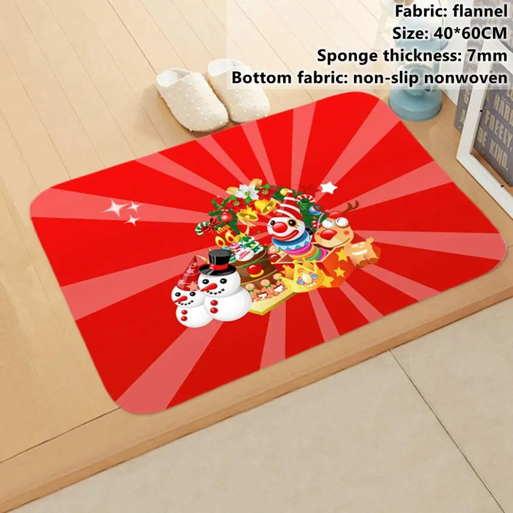 Xmas Carpet 14 Taoup Non-slip Christmas Door Mat Merry Christmas Ornaments Xmas Decor for Home Bathroom Water Absorption Xmas Carpet Santa Noel - Цвет: Xmas Carpet 14