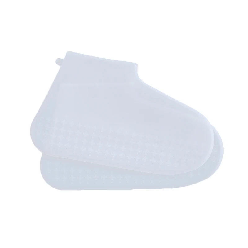Силиконовые чехлы для обуви Многоразовые водонепроницаемые бахилы противоскользящие резиновые чехлы для обуви однотонные аксессуары для обуви S/M/L - Цвет: clear