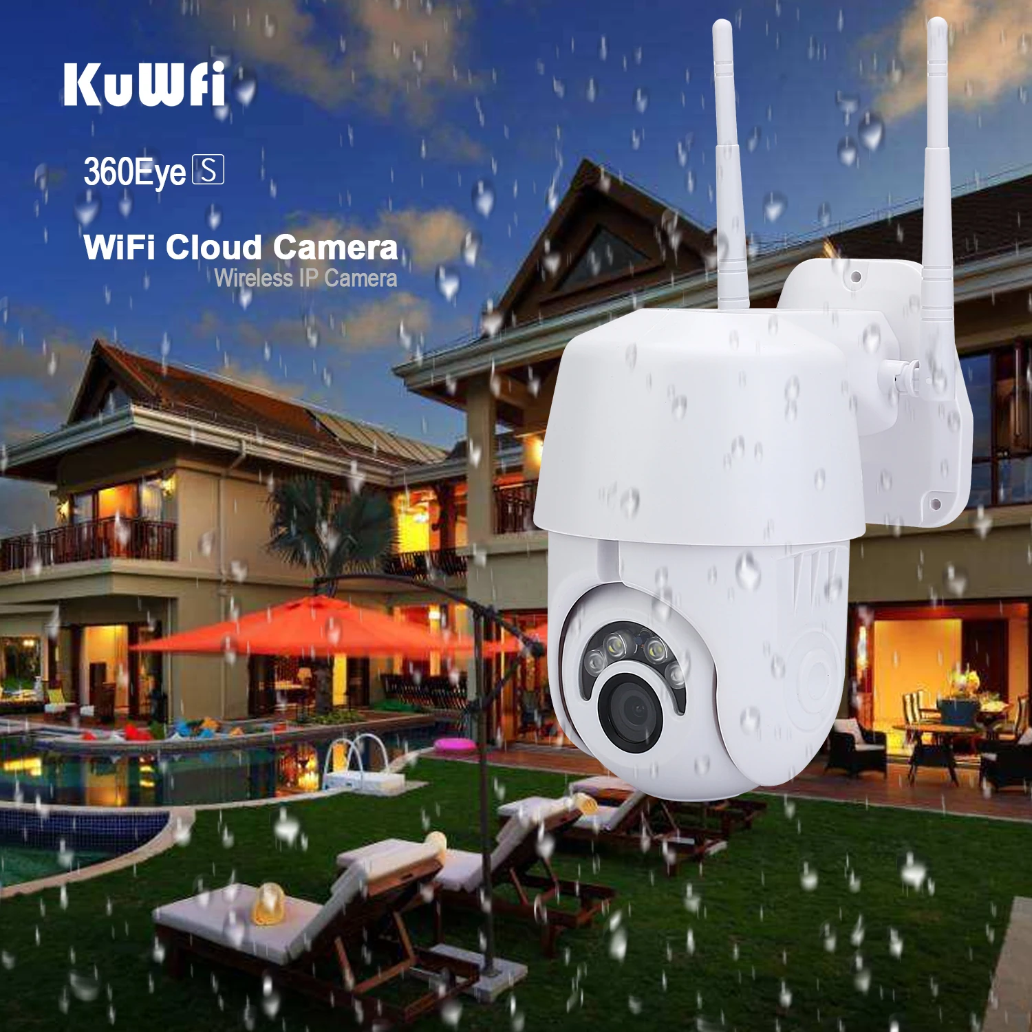 KuWFi 1080P Outdoor Wifi Camera WiFi IP Camera 2MP Wireless PTZ Speed Dome CCTV IR Camera Outdoor Security Surveillance