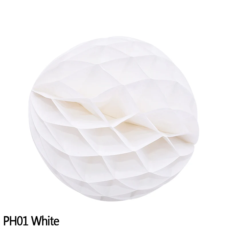 PH01 White 5 шт. 20 см декоративный цветок сотовый шар бумажный фонарь для свадьбы, дня рождения, украшения для детского душа - Цвет: PH01 White