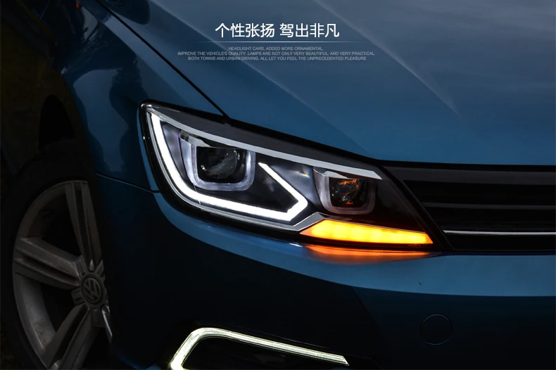 Автомобильный стильный головной светильник s для VW Lamando светодиодный головной светильник для Lamando Головной фонарь СВЕТОДИОДНЫЙ дневной ходовой светильник светодиодный DRL Bi-Xenon HID