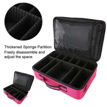

Professional Makeup Bag Case Cosmetic Bag Storage Box Multi-layer Beauty Organizer Large Size Nail Art Tattoo Salon Tool Bag b