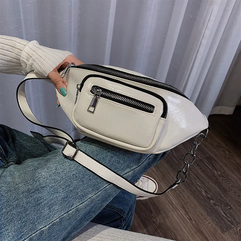 Черная поясная сумка Beltbag Женская Высококачественная поясная сумка белая сумка через плечо на молнии Hanche Bumbag Женская модная нагрудная сумка