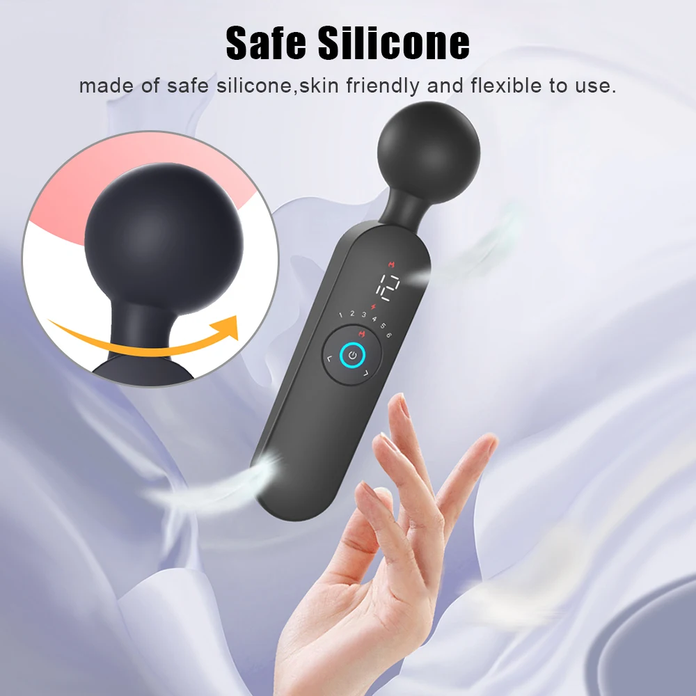 Magic Wand Smart Heating Vibrator Digital Display G Spot Clitoris Stimulator 12 Modes 6 Speeds