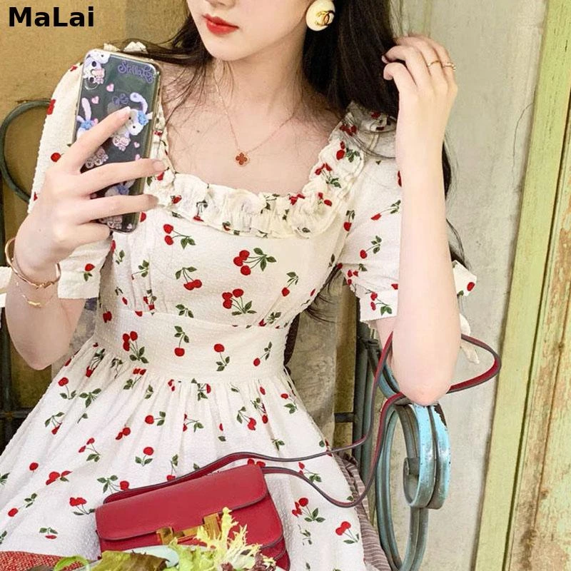 Vintage Elegant Dress Women Square Collar Floral One Piece Dress Females 21 Summer Korean Bow Design Casual Party Midi Dress Dresses Aliexpress Vintage Elegant Dress Women Square Collar Floral One Piece Dress Females 21 Summer Korean Bow Design Casual Party Midi Dress Dresses Aliexpress