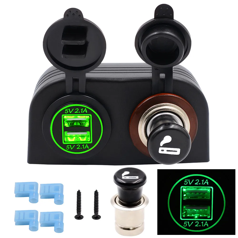 5v 4.2a Dual USB зарядное устройство прикуриватель адаптер комбинированная панель для мотоцикла Авто Грузовик Atv Лодка 12 v-24 v# Ger