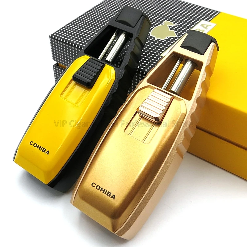 Cohiba металлический 1 фонарь, пламенная струйная зажигалка, ветрозащитная многоразовая зажигалка, креативный пистолет, Зажигалка для сигарет, инструмент для курения