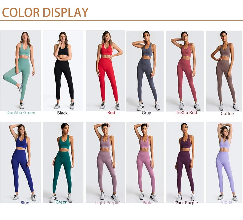 Seamless Hyperflex Workout Set Sport Leggings and Top Yoga Outfits for Women Sportswear Athletic Clothes Gym 2 piece Set XL Size 6