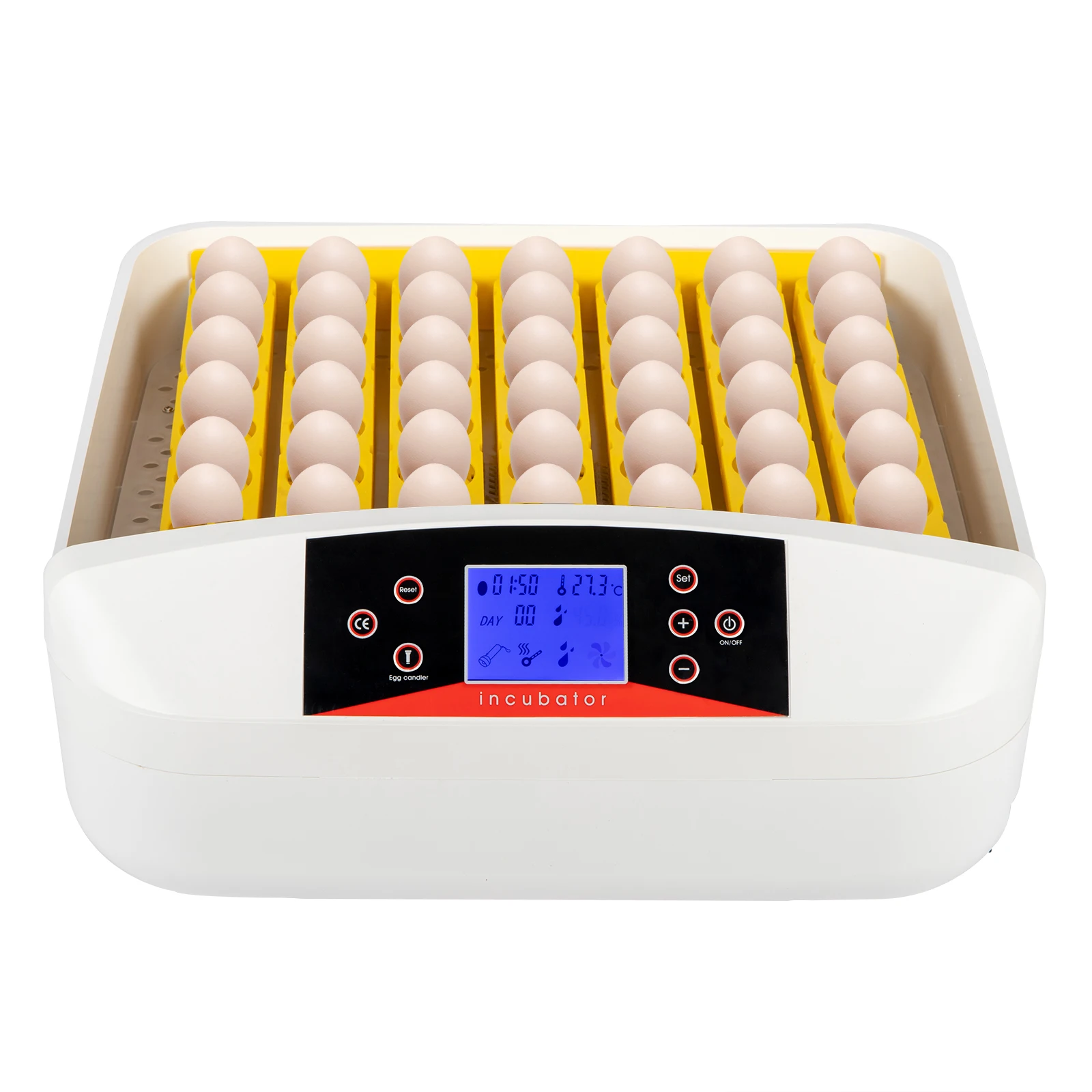 

56/42-Egg Practical Fully Automatic Poultry Incubator with Egg Candler White for Chickens Ducks Geese Other Birds[US-Depot]