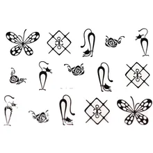 1 шт улыбающееся лицо Снежинка мультфильм ногтей воды стикер лист кружева дизайн слайдер дизайн ногтей Наклейка Красота фольги украшения M2ns208