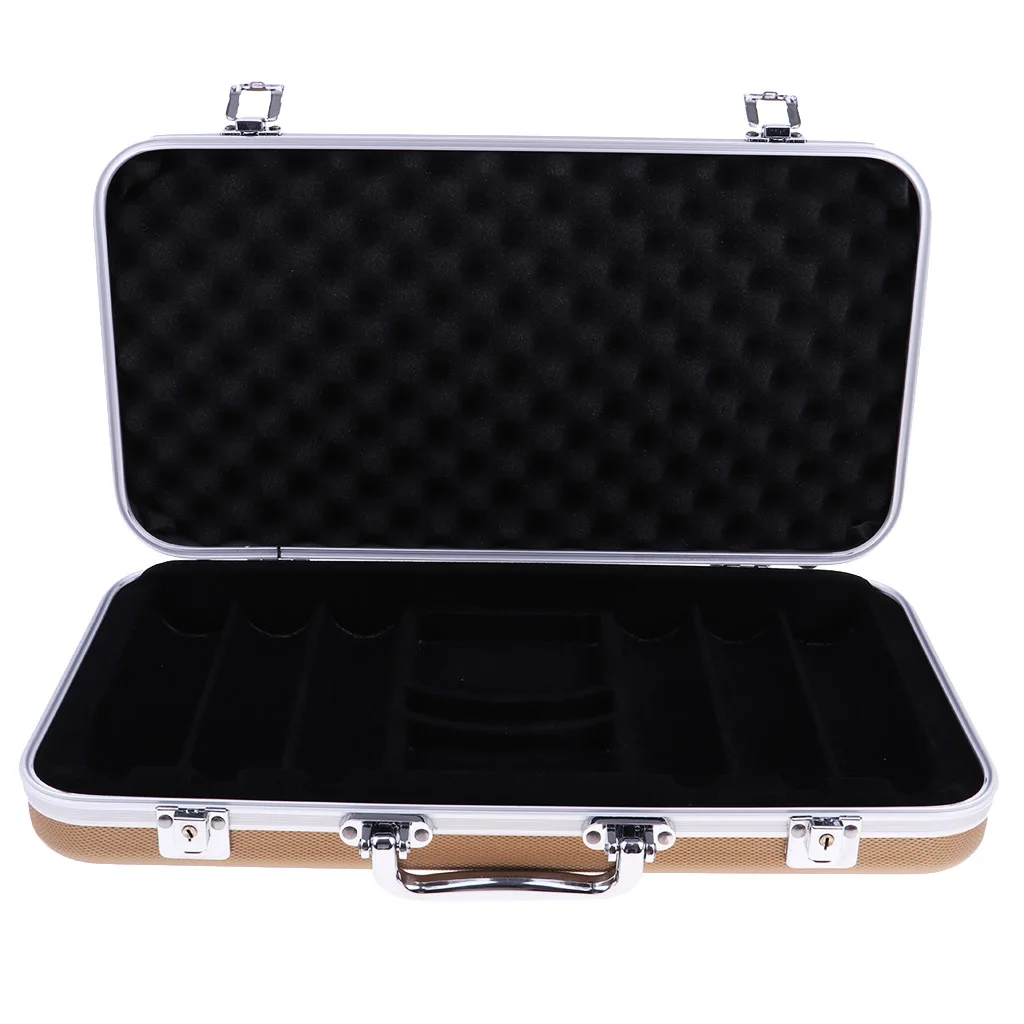 300 Poker Chips Playing Card Box Portable ABS Plastic Case Poker Chips Box