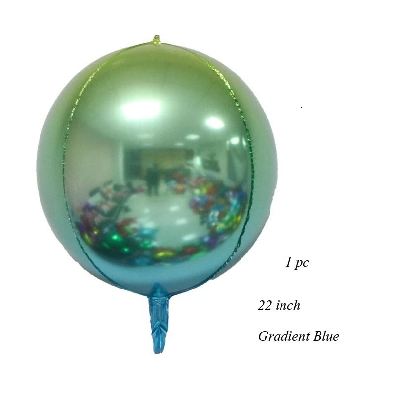 1PC Gradient Blue 1 шт звезда и сердце 18/22 дюймов Металл 4D диско градиент цвета шар детский душ Декор реквизит для фотосессии Свадьба День рождения принадлежности - Цвет: 1PC Gradient Blue