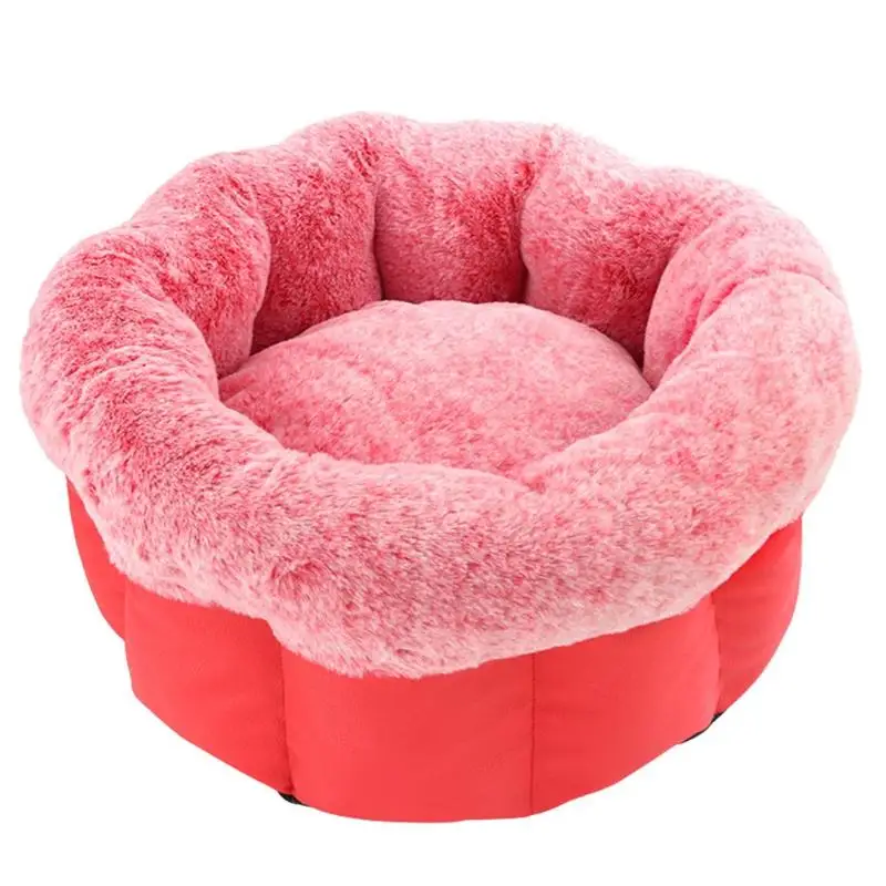 Розовый Soft Kitten Puppy Waterproof Lovely Nest Winter Lamb Velvet Plush Pet Dog Bed Mat Pet Solid Household Sleeping Supplies - Цвет: Розовый