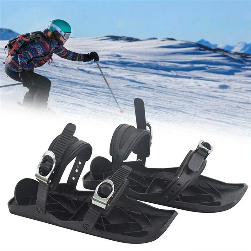 

Mini Ski Skates for Snow The Short Skiboard Snowblades High Quality Adjustable Bindings Portable Skiing Shoes Drop Shipping