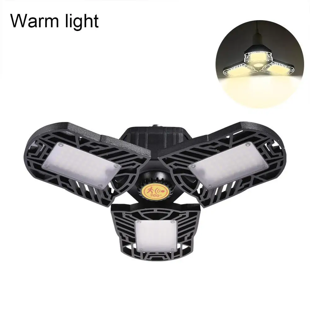 60w Warm sensor Led Garage Lamp UFO Deform Industrial Lamp E27/E26 Led High Bay Light 60/80W Workshop Parking Warehouse Lamp 85-265v - Цвет: 60w Warm sensor