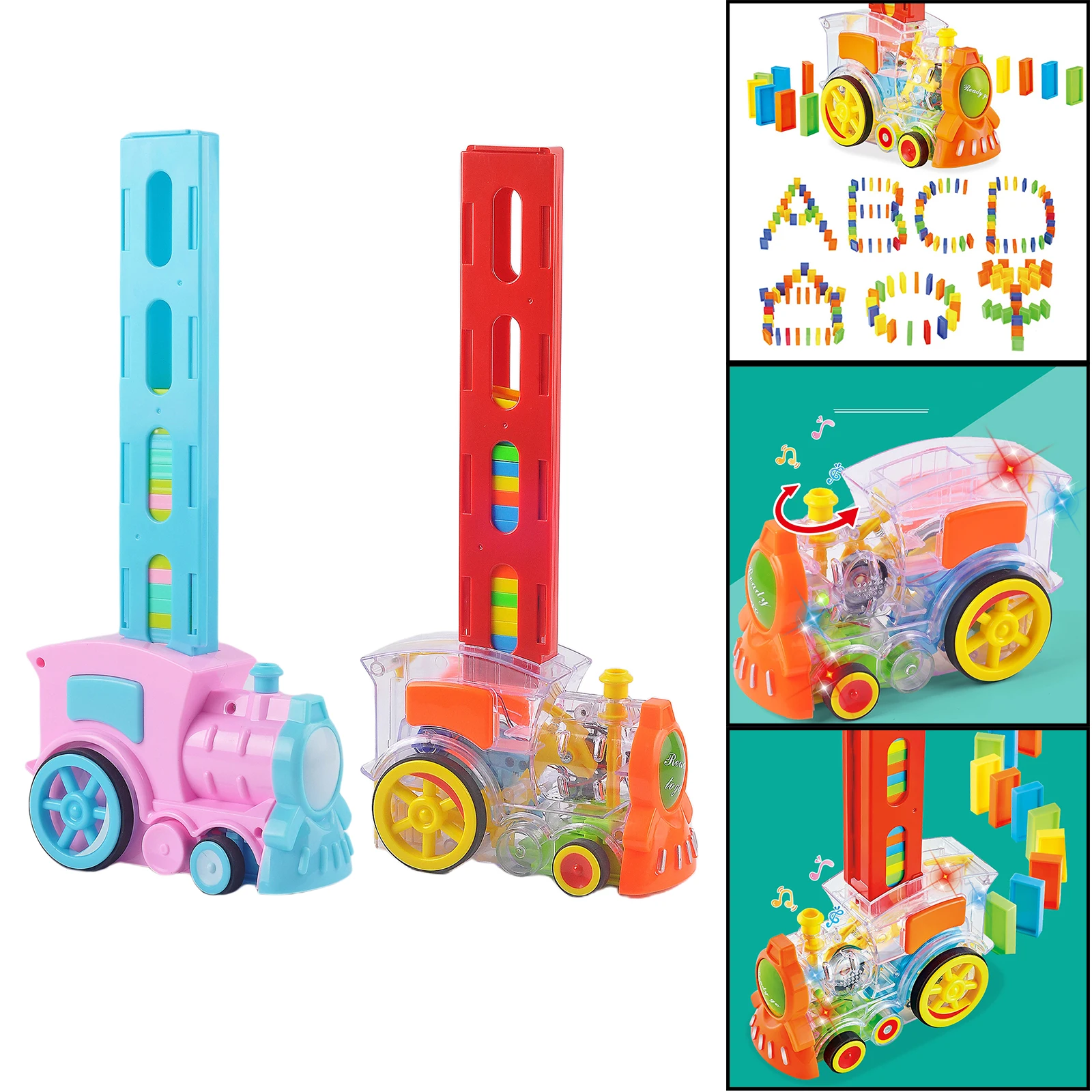 Educational Automatic Laying Dominoes Electric Train Toy for