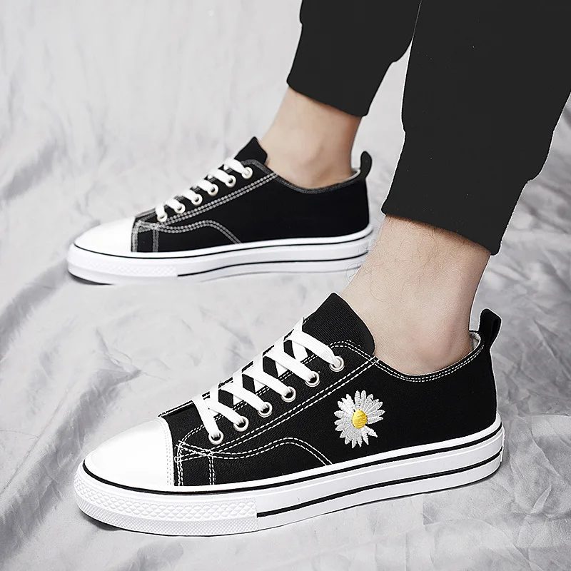 Парусиновая обувь с низким верхом для влюбленных Корейская версия моды Joker Daisies Net