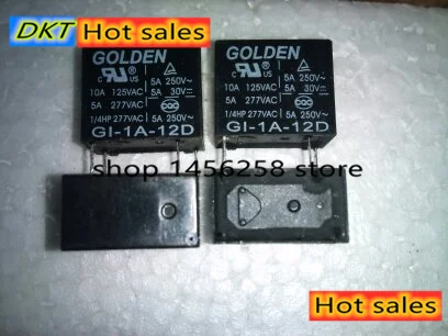 Neue GOLDENE GI-1A-12D 12VDC GI-1A-24D 24VDC 4 Пина 5A Мощность поперечная балка