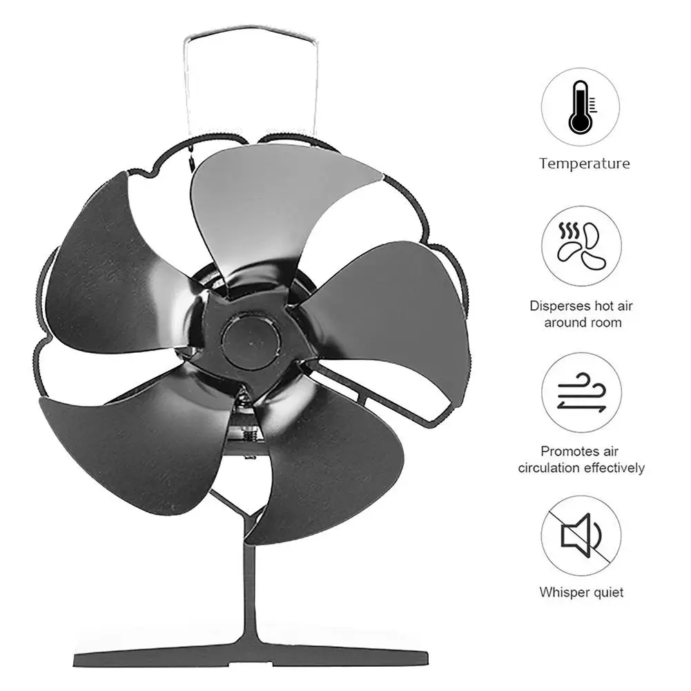 Fireplace Fan Home Efficient Heat Distribution Stove Fans Quiet Chimney Fan Without Electricity Heating Tool For Indoor Outdoor