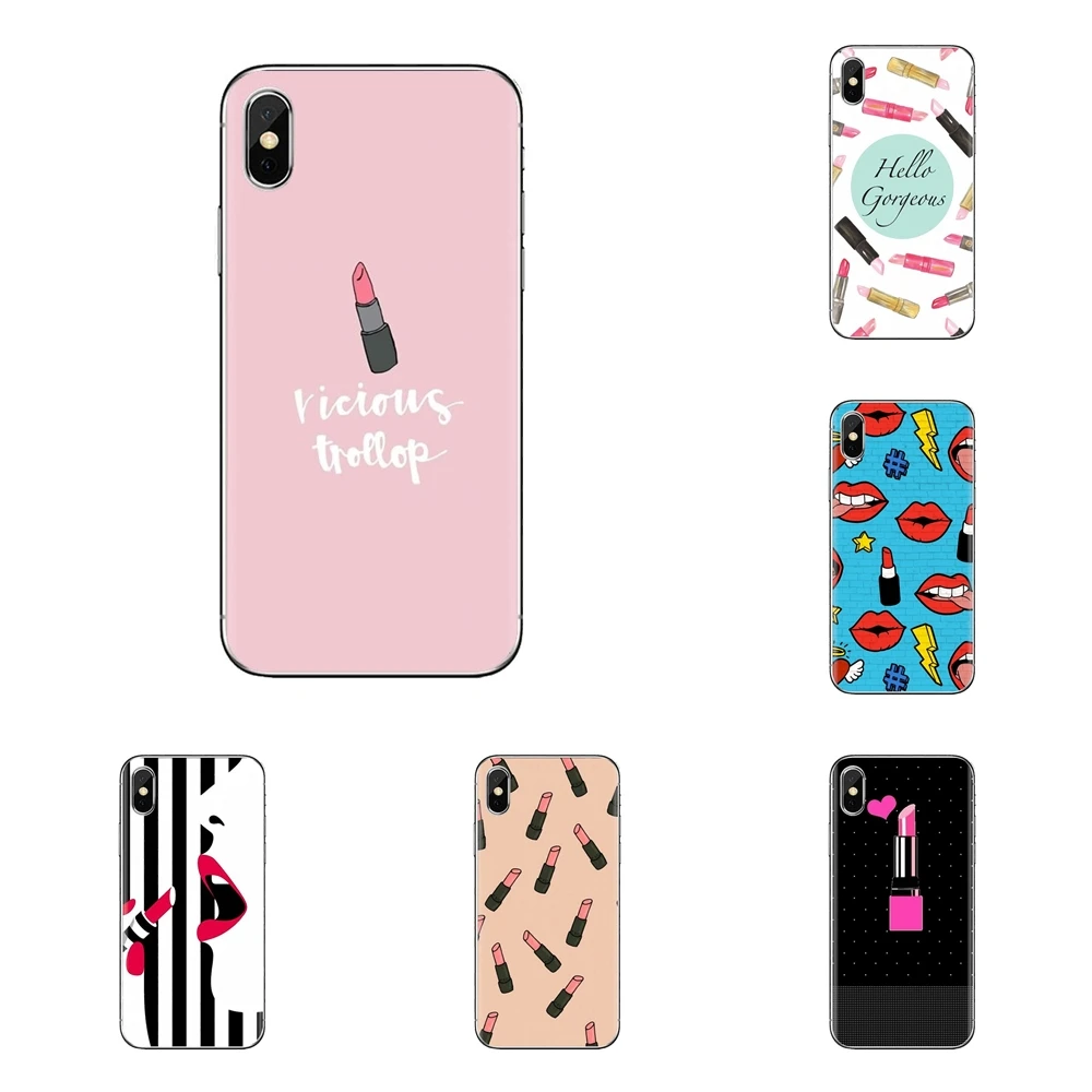 pink sexy lipstick For Samsung Galaxy J1 J2 J3 J4 J5 J6 J7 J8 Plus 2018 Prime 2015 2016 2017 Transparent Soft Cases Covers |