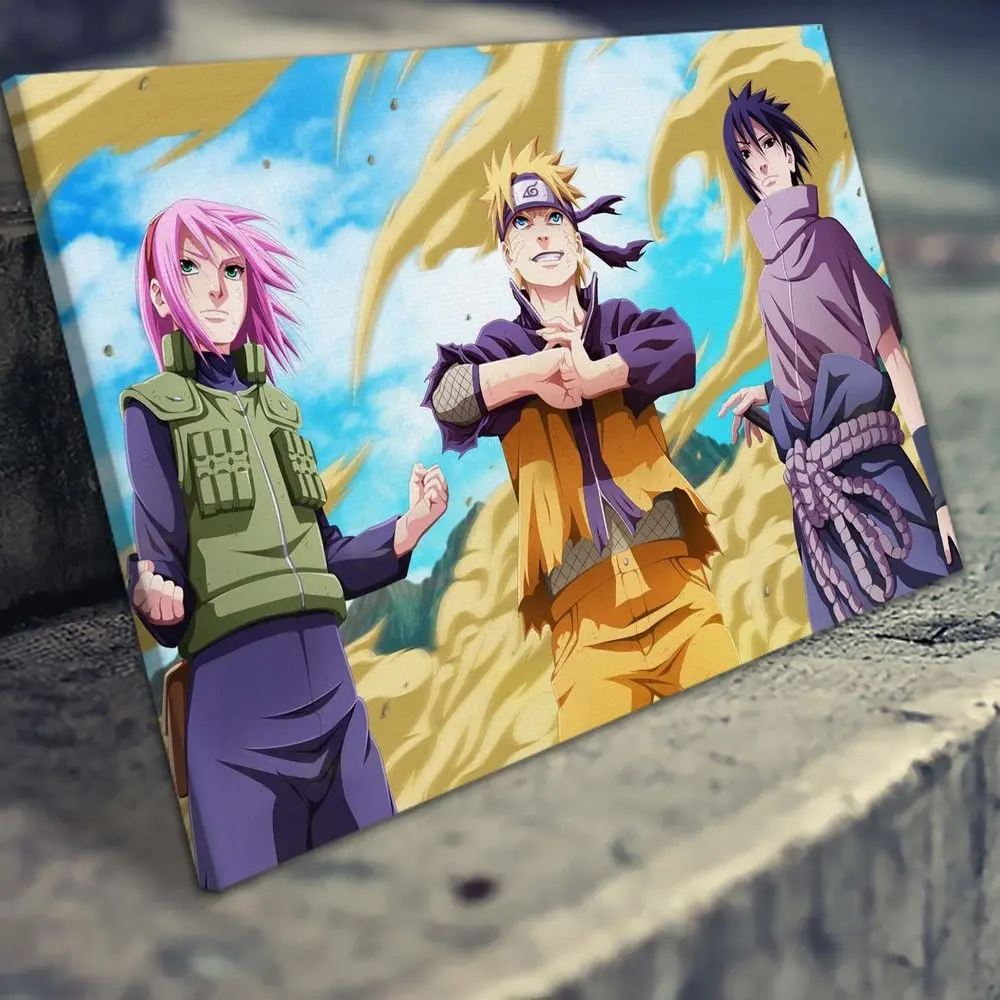 QUADRO ANIME NARUTO SASUKE E SAKURA CLÁSSICO - TAMANHO 40X60