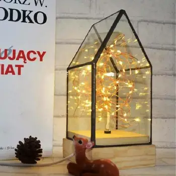

Wooden Fire Tree Design House Shape Tree House Night Light Christmas Lights Night Light Living Room Decoration Festival