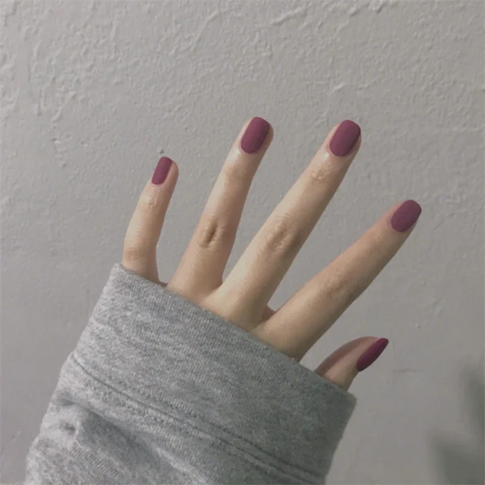 High Quality Fashion 24pcs Detachable Wearable Matte False Nails Full Cover Short Style Candy Color Fake Nail LVS88