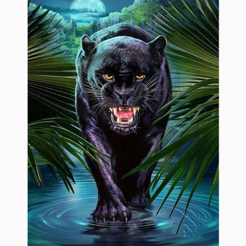 

DIY Diamond Embroidery Diamond Painting"Black Panther"Cross Stitch Mosaic Diamond Picture of Rhinestones By Numbers Home Decor