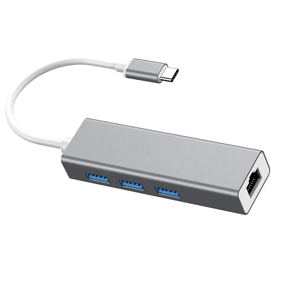 Сетевая карта типа C для RJ45, 100 триллионов, концентратор USB 3,0, концентратор типа C для RJj45, сетевой адаптер USB 3,0 Ethernet