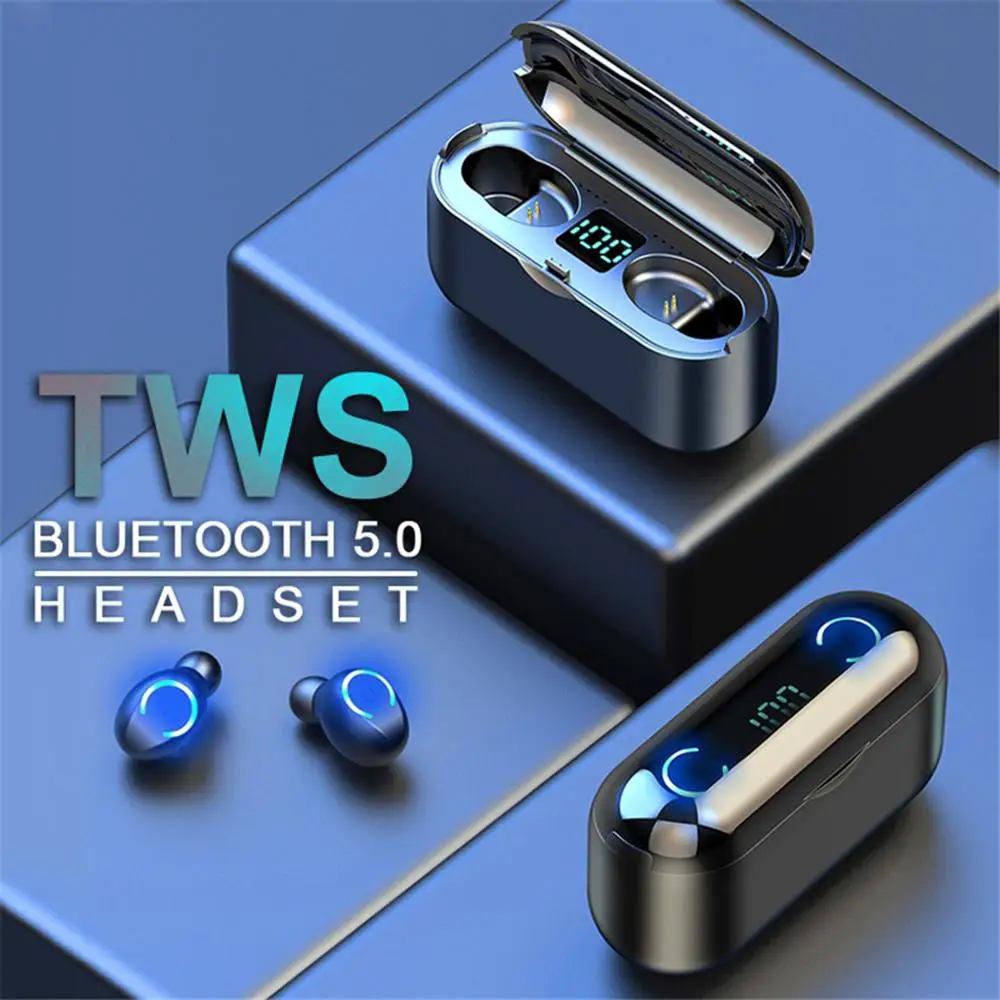 Wireless Earphone Bluetooth V5.0 Tws Wireless Headset Stereo Tws F9 - Tws -