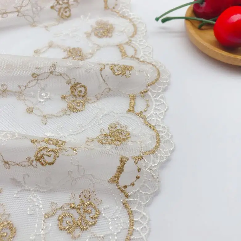 Кружевная лента золотого цвета для скрапбукинга 1 метр|lace ribbon|crochet lace ribbonlace trim |
