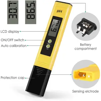 

Lcd Digital Ph Meter Tester Portable High Precision Water Liquid Cosmetic For Aquarium Pool Tank Experiment Pen Fish Test P C5G1