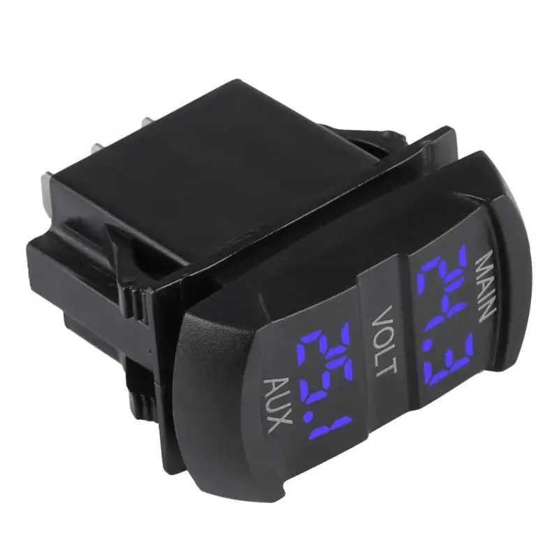 Car DC 10V-60V Blue LED Digital Dual Voltmeter Universal for Pickup RV ATV Battery Car Dual Voltmeter