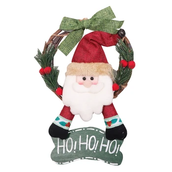 

Christmas Wreath - Cute Santa Mini Christmas Wreath Indoor Winter Holiday Wreaths Front Door Christmas Decoration