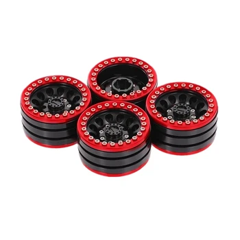 

4Pcs Aluminum Alloy Replacement 1.9 Beadlock Professional RC Crawler Hub Accessories Toys Round Wheel Rim for TRX4