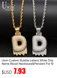 Uwin Cutsom багет буквы имя ожерелье и кулон Bling полный льдом роскошные циркония теннисные цепи хип-хоп ювелирные изделия