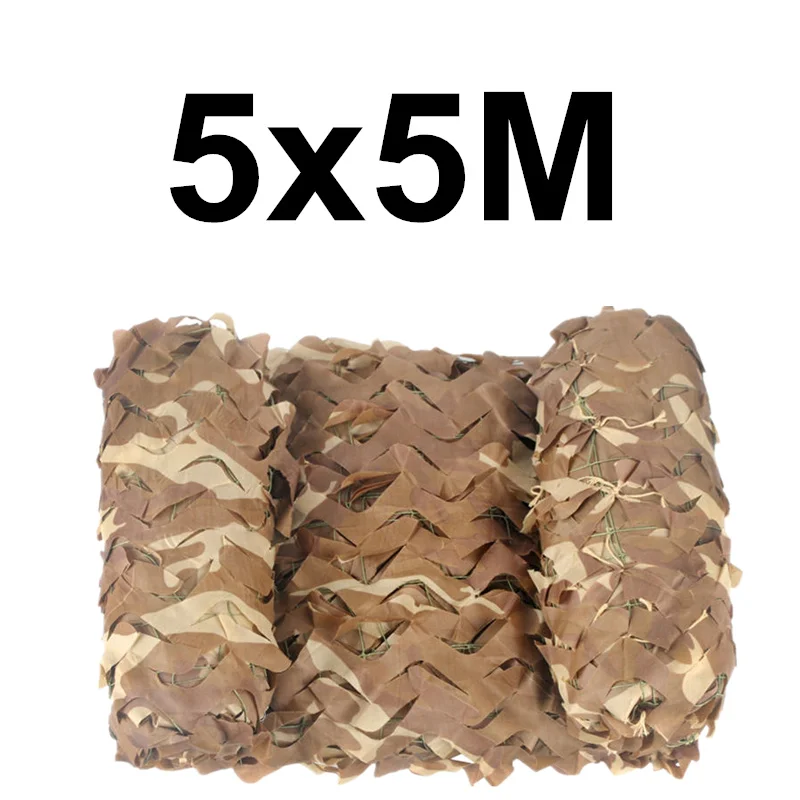 Desert WELEAD 5x5 м усиленная камуфляжная сеть военный песок пустыня белый черный для сада тент скрытый сетчатый солнцезащитный навес 5x5 5*5 м - Цвет: Desert