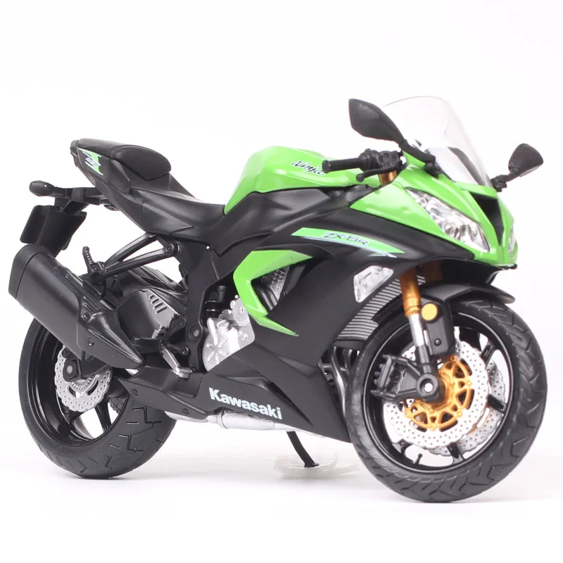 Green 1:12 Scale Automaxx Kawasaki Ninja ZX6R ZX-6R 636 Sport Bike Diecasts & Toy Vehicles Motorcycle Racing Model Replicas Kids welly 1 10 scale big 1190 rc8 r sport bike diecasts