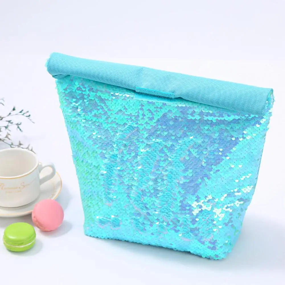 Новая мода блестки Термосумка для пищи Экологически чистая алюминиевая пленка коробка для пикника молочного льда сумка для хранения для девочки
