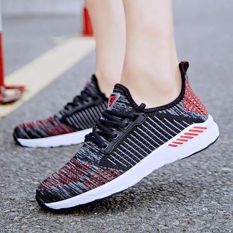 2019 модные кроссовки женская обувь слипоны из дышащего материала на шнуровке