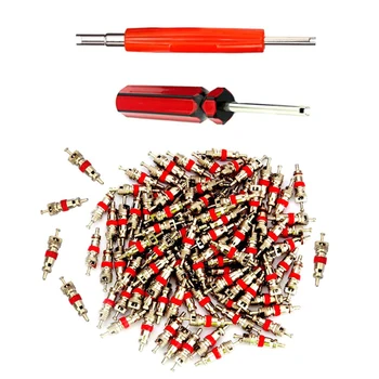 

100 Pcs Car Truck Replacement Tire Tyre Valve Stem Core Dual Single Head Valve Core Remover Tire Repair Tool Set